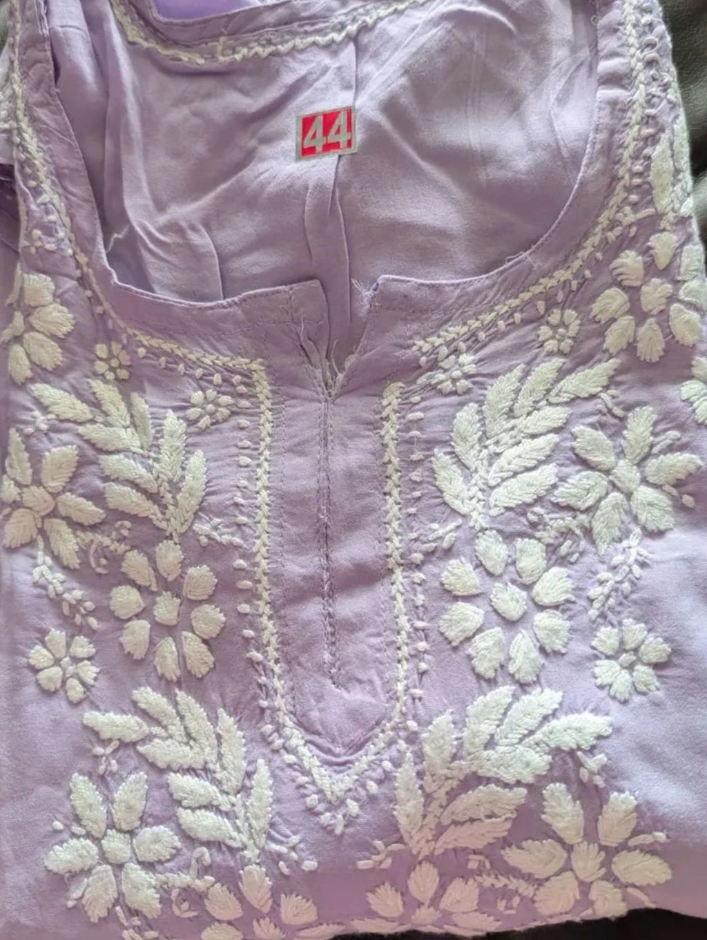 Modal Chikankari Short Top XL