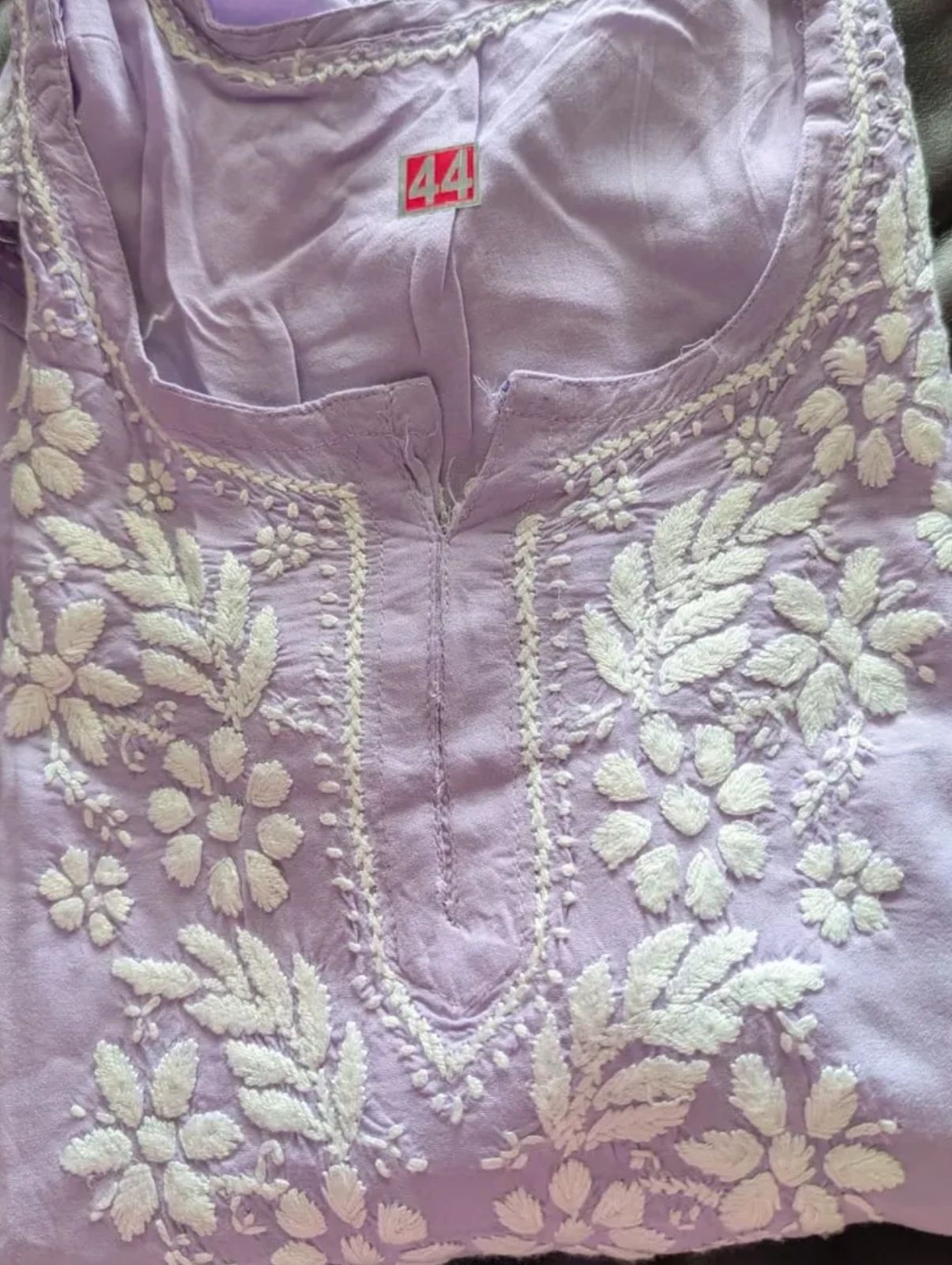 Modal Chikankari Short Top XL