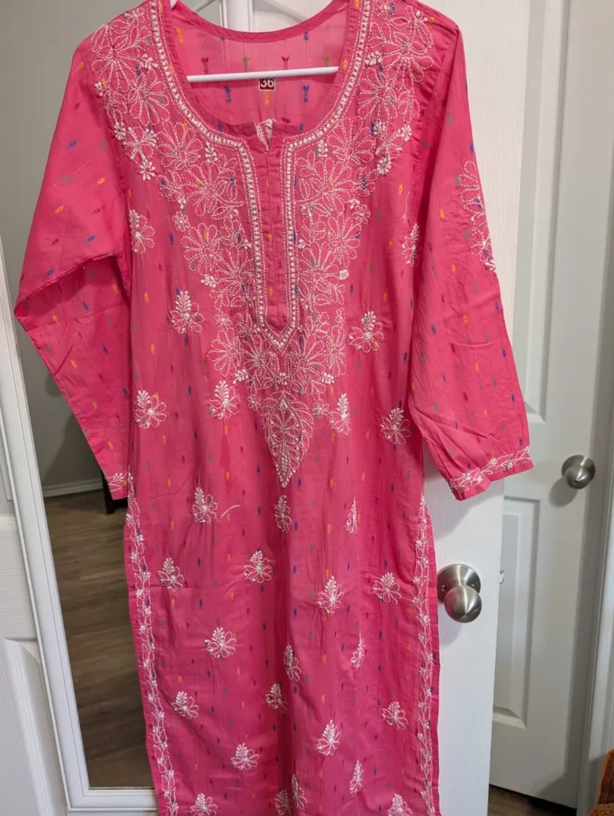 Cotton Multi Butti Mid-length Kurti